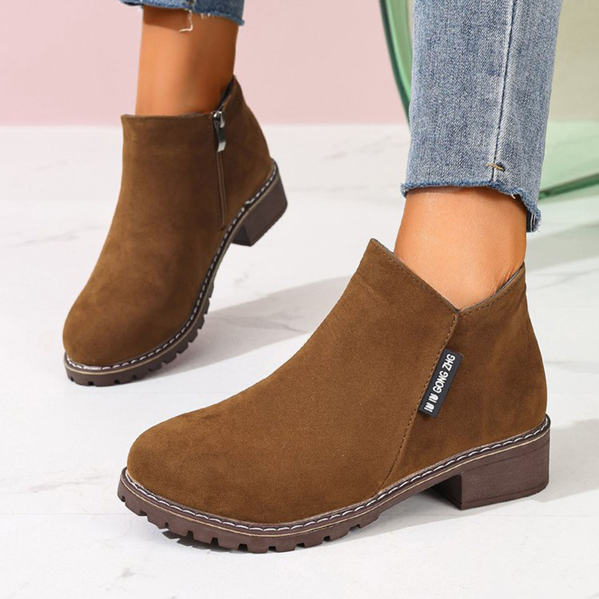 Women Formal Wear Sale - Damen Herbst Winter Stiefeletten mit Seitenreißverschluss