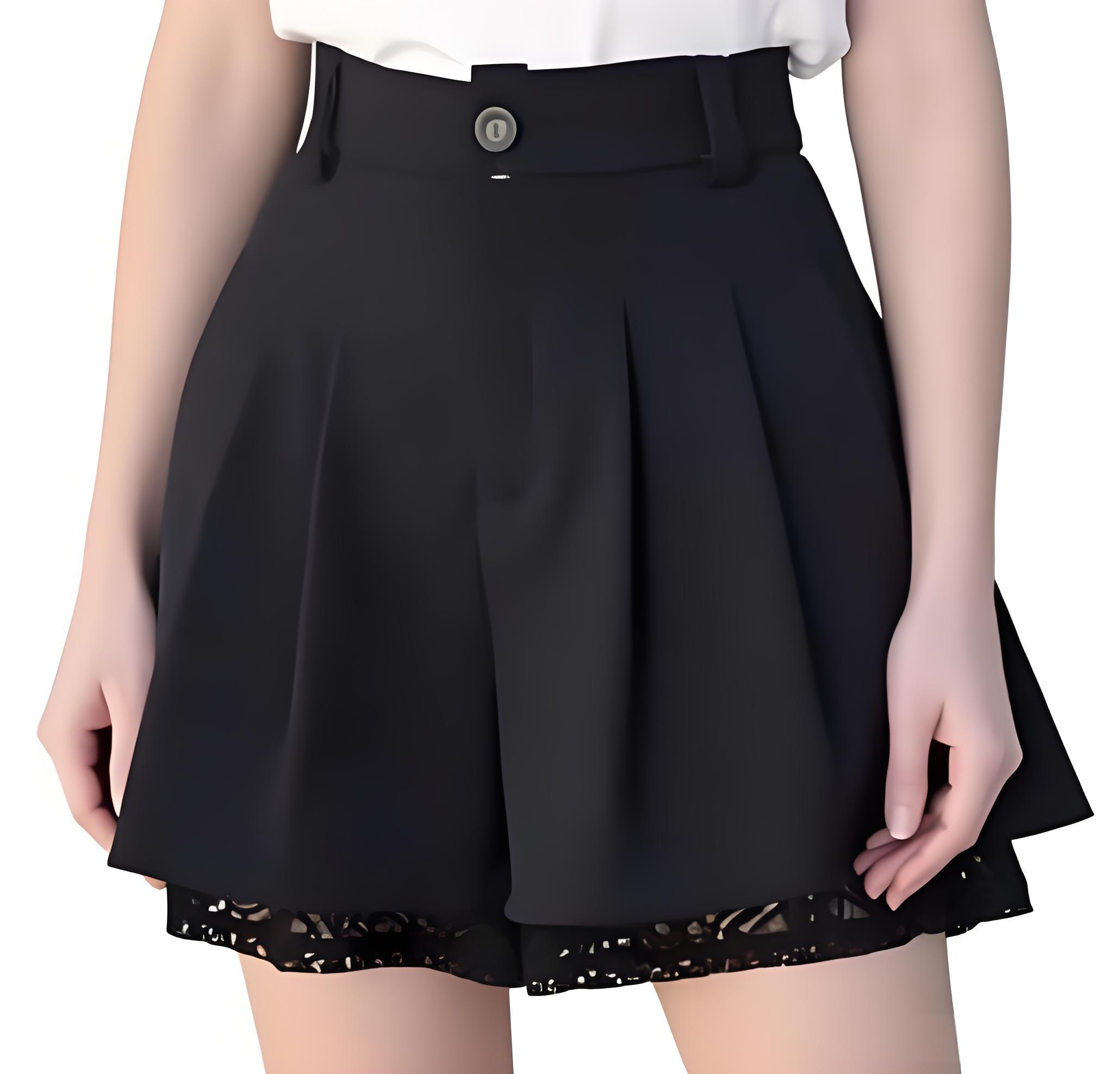Women Formal Wear Office - Damen Casual High-Waist Anzughose Culottes mit