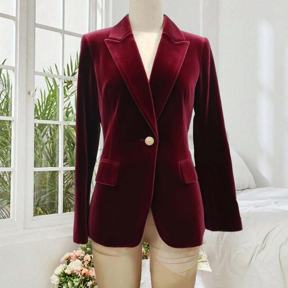 Women Formal Wear Office - Samt-Sakko in Übergröße für Damen, mit
