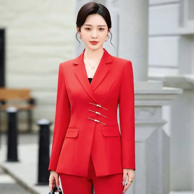 2025 mode Weiß Rot Schwarz Bla – Women Formal Wear With Black Blazer Bewertung und Preis
