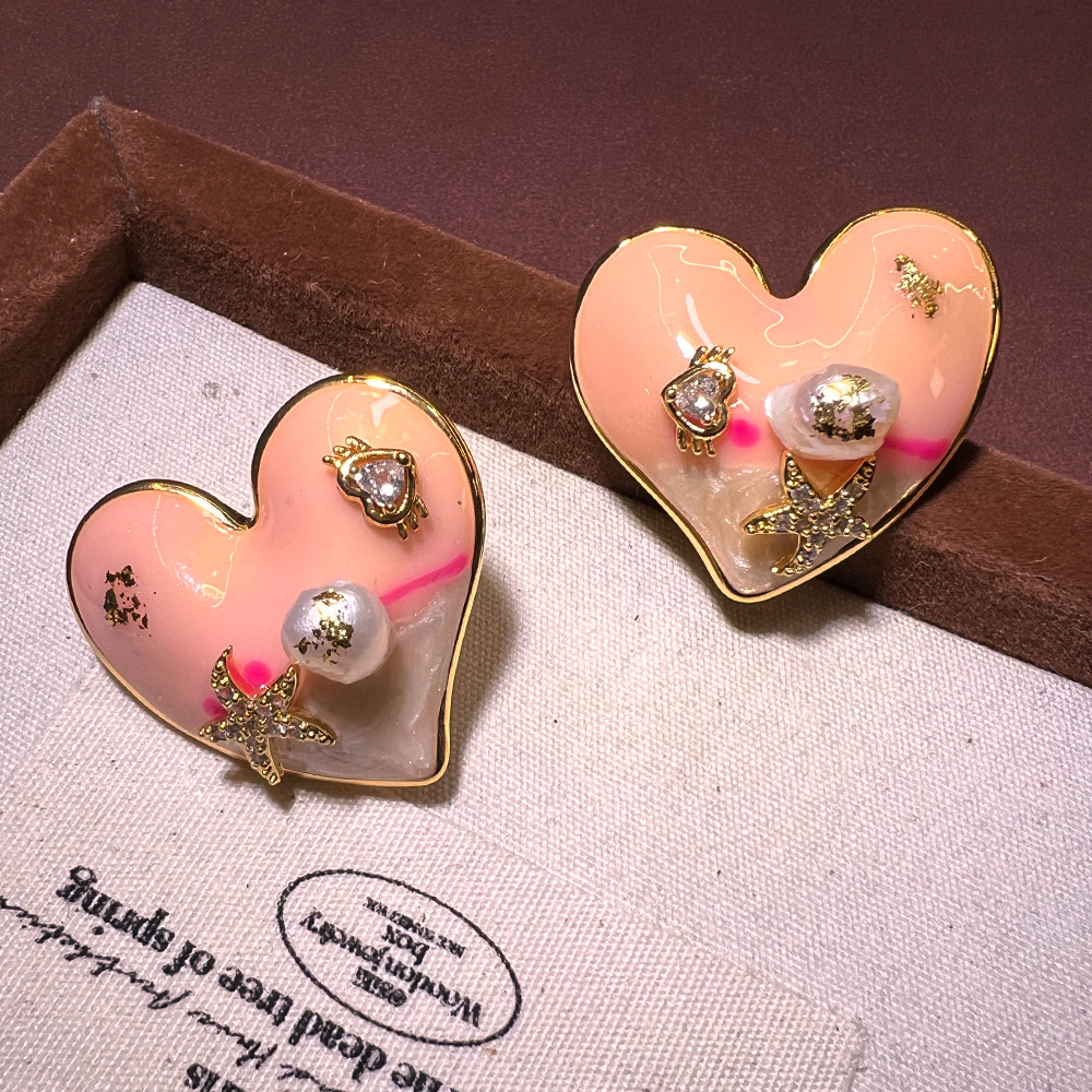 Ölgemälde-Ohrringe mit natürli – Pearl Earring Stud Bewertung und Preis