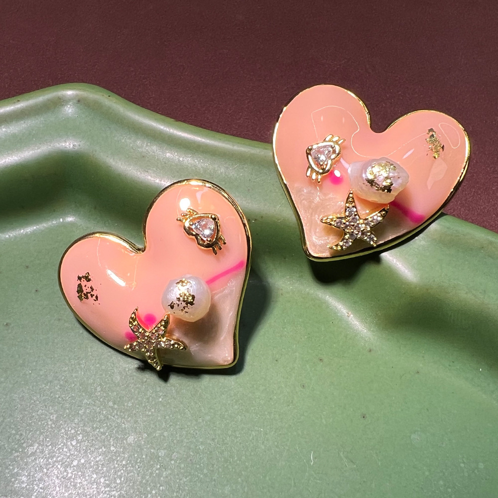 Ölgemälde-Ohrringe mit natürli – Pearl Earring Stud Bewertung und Preis