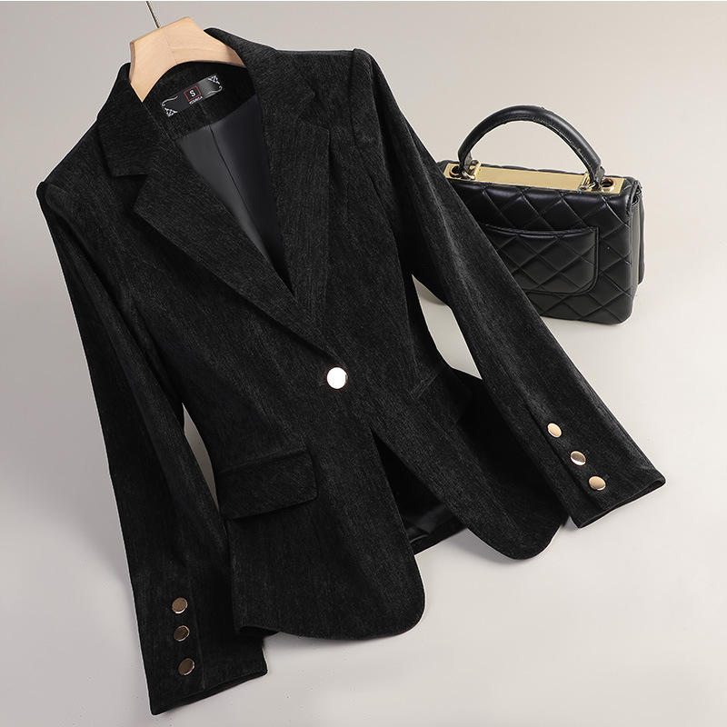 Gelbgoldener Samt-Blazer für D – Women Formal Wear Office Bewertung und Preis