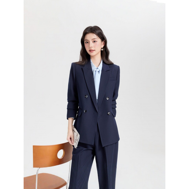 Marineblauer zweireihiger Dame – Women Formal Wear Interview Bewertung und Preis