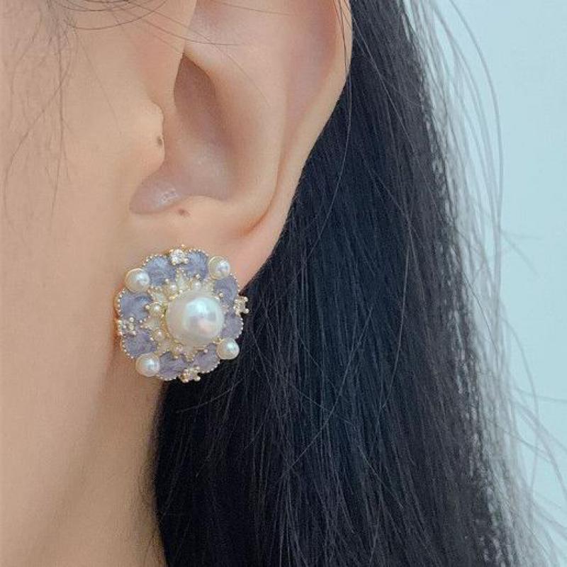 925 Silber Nadel Vintage lila  – Pearl Earring Stud Bewertung und Preis