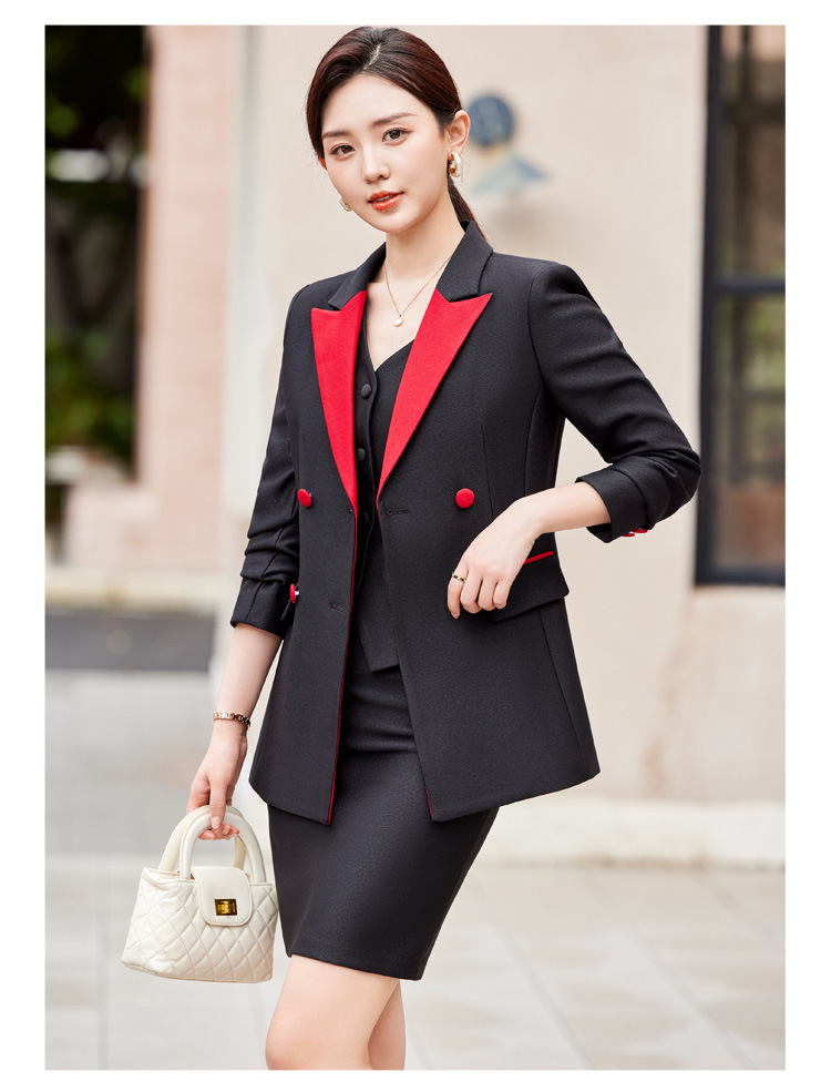 2024 elegante rote schwarze Fr – Women Formal Wear With Black Blazer Bewertung und Preis